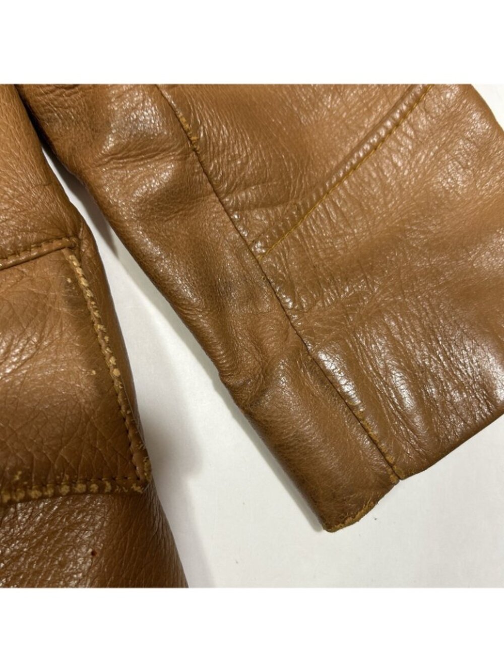 VTG 70s Women Brown Fringe Soft Leather Jacket Belted Lined Sz M ? Flaw Read - Picture 11 of 16